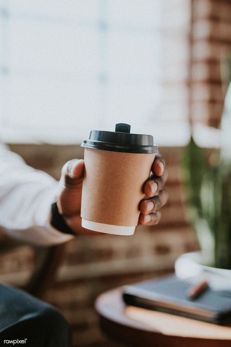 Man holding a takeaway coffee cup | premium image by rawpixel.com / Felix Takeaway Coffee Cup, Coffee Package, Coffee Cups Diy, Black Coffee Cup, Coffee Cup Mockup, Takeaway Coffee, Blue Coffee Cups, Coffee Shop Photography, International Coffee