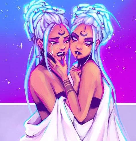 Gemini Art, Dope Cartoon Art, Grunge Art, Arte Inspo, Black Love Art, Witch Art, Zodiac Art, Dope Art, Magic Art