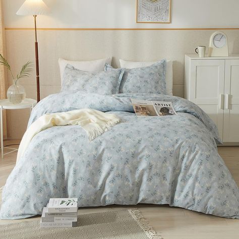 PRICES MAY VARY. ✿ 3 Piece Shabby Chic Bedding Set Twin Come with 1 Floral Duvet Cover (68"x86") and 2 x Pillow Shams (20"x26"),No comforter insert or sheet 【Aesthetic Bedding】:Our Shabby Chic Twin Size Bedding Duvet Cover is designed as a removable cover with cute blue floral branches printing,flower bedding collection for Women,Men,Teens,Boys,Girls,Toddlers,Nursery,Friend,Son,Daughter,Family Great Gifts Idea for Mothers Day,Fathers Day,Christmas,New Year,Birthday,Holiday or Special Days 【Flora Flower Duvet Cover, Floral Comforter Sets, Blue Bedding Sets, Floral Bedding Sets, 100 Cotton Duvet Covers, Floral Comforter, Kids Duvet Cover, Floral Duvet Cover, Quilted Duvet Cover