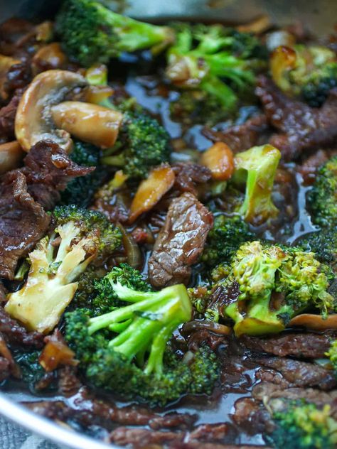 Beef Teriyaki with Mushroom and Broccoli | Woman Scribbles Condensed Milk Cheesecake, Chicken Burger Patties, Make Teriyaki Sauce, Milk Buns, Beef Teriyaki, Mushroom Broccoli, Mushroom Stir Fry, Teriyaki Beef, Steak And Mushrooms