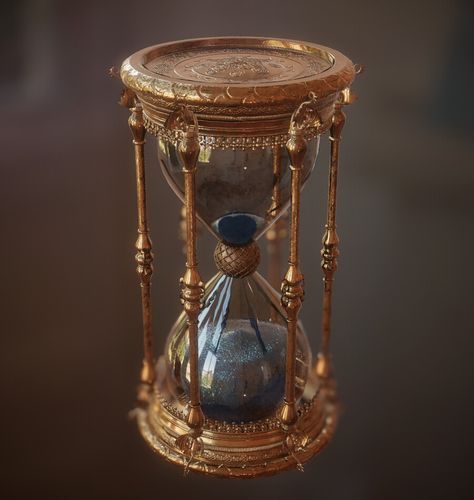 ArtStation - The Magic Hourglass, Jeeyoung Choi Antique Hour Glasses, Magical Hourglass Art, Hourglass Concept Art, Hour Glass Aesthetic, Time Artwork Ideas, Hourglass Antique, Hourglass Aesthetic, Hourglass Clock, Hourglass Art