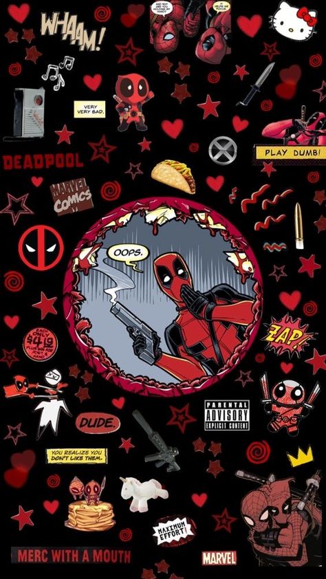 Cute Deadpool, Deadpool Artwork, Marvel Phone Wallpaper, Deadpool Funny, Deadpool Art, Deadpool And Spiderman, Deadpool Comic, Deadpool Wallpaper, Marvel Images