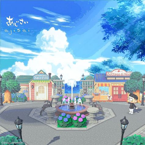 Animal Crossing Island Ideas Plaza, Anime Island, Mango And Passionfruit, Animal Crossing Cats, Horizon City, Animal Crossing 3ds, Animals Crossing, City Island, Animal Crossing Qr Codes Clothes