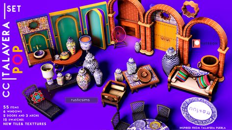 TALAVERA POP - SET - ACCESS PUBLIC | RusticSims on Patreon Four One Direction, Los Sims 4 Mods, Sims Packs, Sims 4 Cc Folder, Sims Games, Sims 4 Mm, Sims 4 Toddler, Sims 4 Cc Packs, Sims 4 Cc Furniture