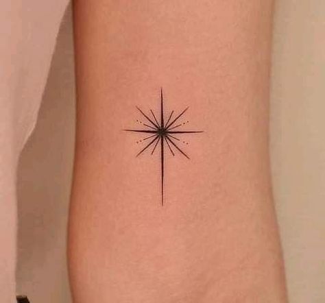 North Star Tattoos, Minimal Tattoos, Hand And Finger Tattoos, Tattoos For Girls, Petite Tattoos, Star Tattoo, Small Hand Tattoos, Discreet Tattoos, Dainty Tattoos