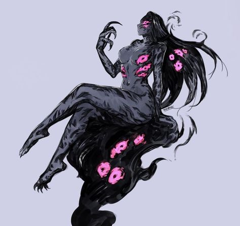 Female Creature Art, Monster Concept Art Female, Eldritch Female, Dark Monster Concept Art, Third Eye Aesthetic Art, Female Monster Character Design, Demon Monster Art, Demon Oc Female, Female Demon Character Design