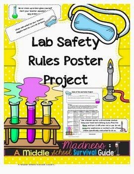 Is anyone else bored with their school's 1970's lab safety video and classic tour-of-the-science-lab routine?   I know I am.      Here's a f... Lab Safety Poster, Lab Poster, Science Lab Safety, Lab Safety Rules, Science Safety, Biology Lab, Middle School Survival, 7th Grade Science, Lab Safety