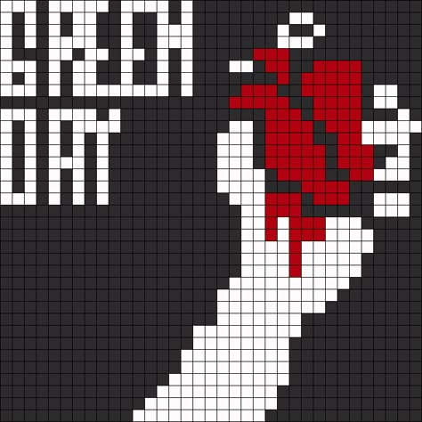 Perler Bead Band Logos, Green Day Perler Beads, Weezer Pixel Art, Album Perler Beads, Corpse Bride Pixel Art, Album Cover Grid Pattern, Album Cover Pixel Art Grid, Band Perler Beads, Album Cover Perler Beads