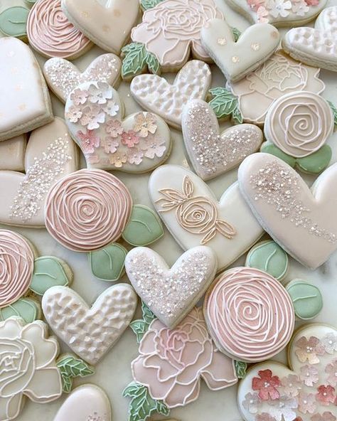 Flour Cookie Co. on Instagram: "All the pink heart cookies with detail and texture. . . . . #heartcookies #valentinecookies #lovecookies #pinkcookies #flourcookieco #flourcookies #normanok #normanokcookies #madeinoklahoma #normanokbaker #normanokbakery #sugarcookiesnormanok #fancycookiesnormanok #normansweets #fancycookiesokc #normaneats #mooreokcookies #okccookies #sugarcookiesokc #okcbaker #okcbakery #okcsweets #okceats #oklahomacookies" Pink Heart Cookies, Valentine Deserts, Heart Cookies Decorated, Elegant Cookies, Valentine Cookies Decorated, Wedding Shower Cookies, Heart Sugar Cookie, S Cookies, Cookie Wedding Favors