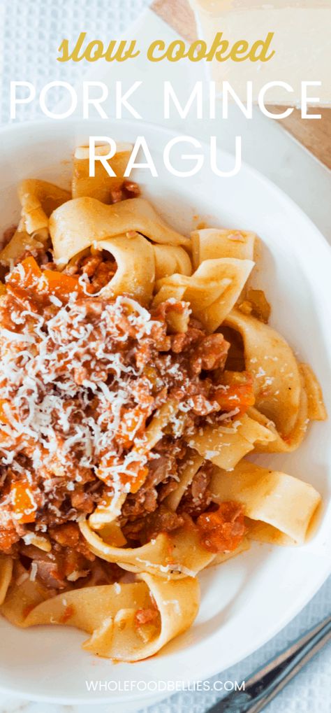 Italian Pork Recipes, Pork Mince Recipes, Recipes Using Pork, Pork Ragu, Ground Pork Recipes, Minced Meat Recipe, Beef And Pork, Ragu Recipe, Minced Pork