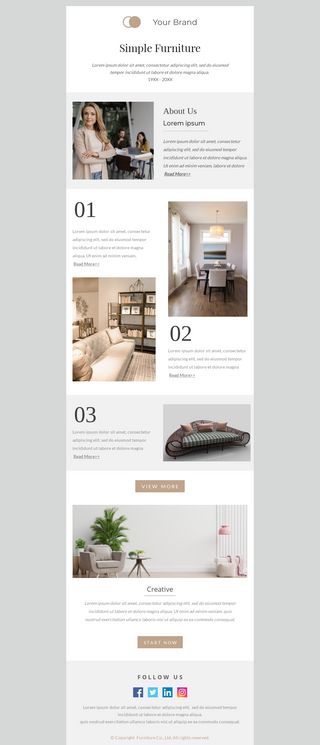 Furnished Furniture is an email template for the Others industry. Pick this responsive Furnished Furniture template and start building beautiful emails today. Luxury Newsletter, Furniture Newsletter Design, Furniture Email Design, Interior Design Newsletter, Home Decor Email Design, Email Marketing Design Newsletter Templates, Luxury Email Design, Product Email Design, Email Template