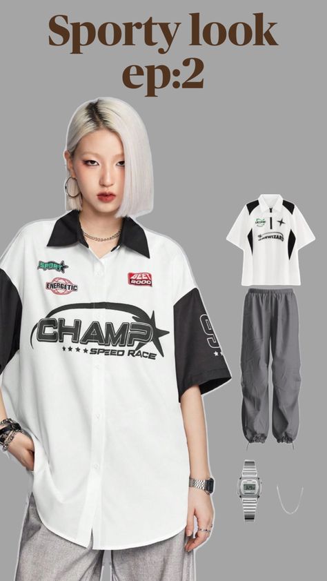 Streetwear sporty look gives y2k look vibe Y2k Sporty, Sporty Look, Street Wear