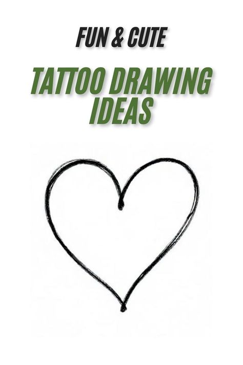 A minimalist heart outline, representing meaningful and simple tattoo drawing ideas. Tattoo Outline Drawing Simple, Beginner Tattoos Ideas For Women, Tattoo Ideas Stencil Free Printable, Tattoo Ideas Female Easy, Drawing Ideas With Meaning, Small Beginner Tattoos, Tattoo Templates Stencil, Beginner Tattoos Ideas, Begginer Tattoo Designs