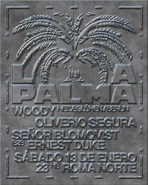 Christopher Noort on Instagram: "La Palma - Custom Type, 3D, Motion, and poster design. Collaboration between @Jan.kuijken & @christophernoort - Inspired by the iconic door of the venue. - Gracias @oliveriosegura" Art Deco Poster Design, 3d Posters, Communication Icon, Art Deco Poster, Sports Graphic Design, 3d Motion, Graphic Design Fonts, Graphic Design Inspo, Editorial Layout