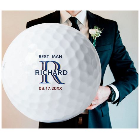 Custom Monogram Name Best Man Wedding Favor Golf Balls - Bachelor Party gifts Golf Party Invitations, Golf Wedding Theme, Wedding Party Gifts Groomsmen, Golf Wedding, Best Man Wedding, Man Wedding, Wedding Gifts For Groomsmen, Golf Course Wedding, Bachelor Party Gifts