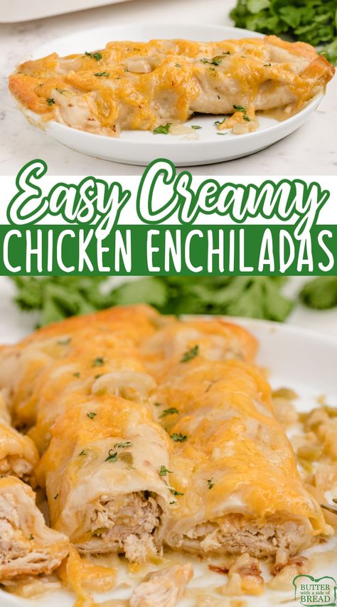 Easy Chicken Enchiladas made completely from scratch with rotisserie chicken for a quick and simple dinner recipe. Our favorite chicken enchilada recipe that is packed with protein and low in fat and carbs too! Rotisserie Chicken Oven, Leftover Chicken Recipes Easy, Rotisserie Chicken Enchiladas, Easy Chicken Enchiladas, Costco Rotisserie Chicken, Recipes Using Rotisserie Chicken, New Chicken Recipes, Easy Enchiladas, Mexican Chicken Recipes