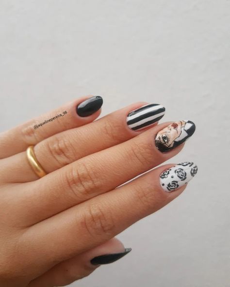 Addams Wednesday, Nails Halloween, Halloween Nails, Nails, Halloween, Pins