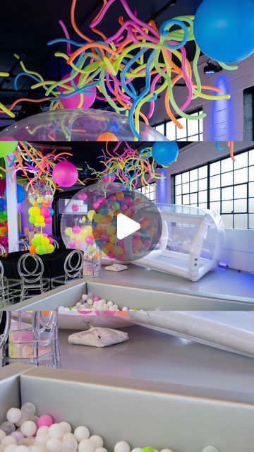 Style Your Party Events on Instagram: "We turned up the neon and dialed up the fun for a super lit Lucky 7 birthday bash! 🎲🌈 Watch how we transformed the @canvasenglewood space into a glowing wonderland for our birthday girl.   Can you spot the lucky number 7 in all the neon madness? 💚🎂   Comment your favorite part and don’t forget to hit that like button for more party magic! 🎈👀   📸: @beemedia1  Balloons: @gardenplaceballoons  Fringe: @bejigas  Furniture: @thronesnmore  Cake: @littletreatsbyjanna  Play Area: @modernbounceofnj  Bouncy: @luxeplayny  Custom Favors: @imagine_creations  @creaciones_bp  Food: @lanuevaespanany" Neon Parade Float Ideas, Neon Party Themes, 7 Birthday, Lucky 7, Our Birthday, Custom Favor, Party Events, Neon Party, Like Button