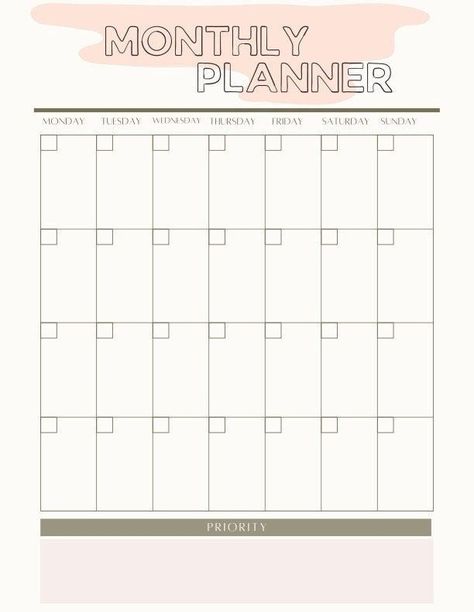 Monthly planner SVG- Monthly Planner Calendar SVG- Monthly Calendar template SVG-Fill In Monthly Calendar Svg-Printable Monthly Calendar Svg | Monthly Printable Planner by  James Emmett Empty Calendar Template, Cute Calendar Template, Printable Meal Planner Monthly, Free Printable Monthly Planner, Monthly Printable, Undated Monthly Planner, Monthly Activities, Study Planner Printable, Monthly Planner Template