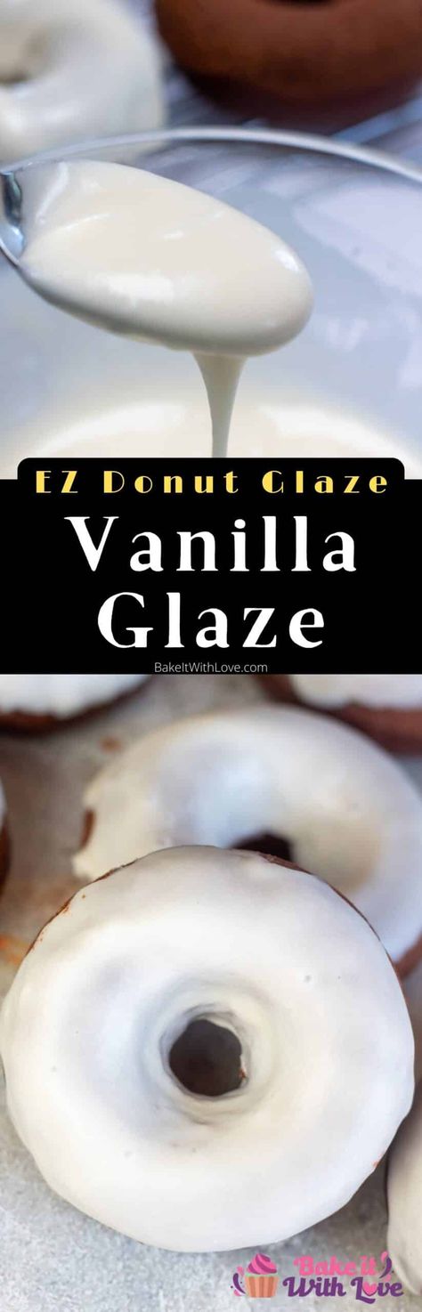 My vanilla icing for donuts is smooth and creamy, making it perfect for pouring, drizzling, or dunking your favorite baked goods! With just 3 ingredients and 5 minutes time, you can whip up this easy vanilla icing for cinnamon rolls, scones, cakes, turnovers, or whatever you like! BakeItWithLove.com #bakeitwithlove #vanilla #icing #glaze #donuts #baking #homemade #dessert Icing For Donuts Recipe, Icing For Donuts, Easy Vanilla Icing, Icing For Cinnamon Rolls, Coffee Whipped Cream Recipe, Homemade Donut Glaze, Donut Glaze Recipes, Homemade Baked Donuts, Iced Cream