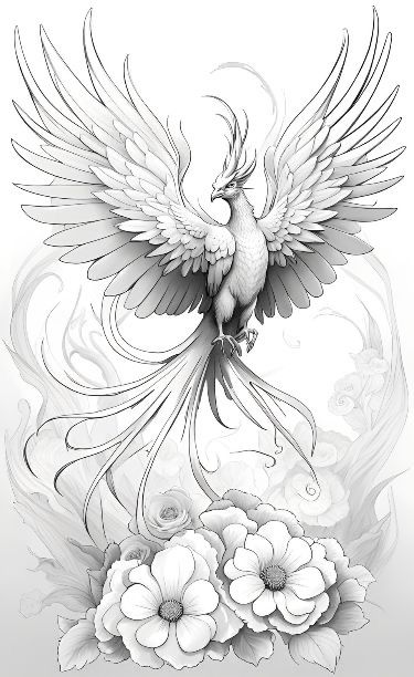 Creature Tattoo Ideas, Phoenix And Flower Tattoo, Atrapasueños Tattoo, Phoenix Back Tattoo, Tato Phoenix, Japanese Phoenix Tattoo, Phoenix Drawing, Phoenix Tattoo Feminine, Small Phoenix Tattoos