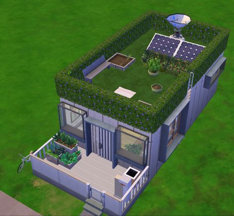 Gallery ID: HellieDawn Garden Sims 4, Eco Tiny House, House Rooftop, Rooftop Garden, Sims 4, Tiny House