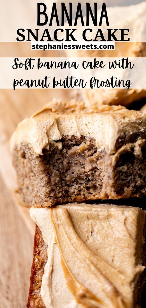 Healthy Banana And Peanut Butter Recipes, Peanut Butter Banana Dessert Recipes, Banana Bread With Peanut Butter Frosting, Banana And Chocolate Cake Recipe, Banana Cake With Peanut Butter Icing, Banana Cake Peanut Butter Frosting, Peanut Butter And Banana Cake, Easy Recipes Using Bananas, Recipes With 3 Bananas