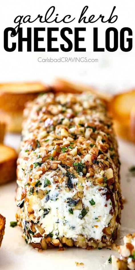 EASY Garlic Herb Cheese Log (step by step photos!) Honey Garlic Chicken Recipes, Garlic Bread Seasoning, Popper Cheese Ball, Bread Seasoning, Bacon Wrapped Figs, Garlic Herb Cheese, Goat Cheese Log, Cheese Logs, Sweet Appetizer