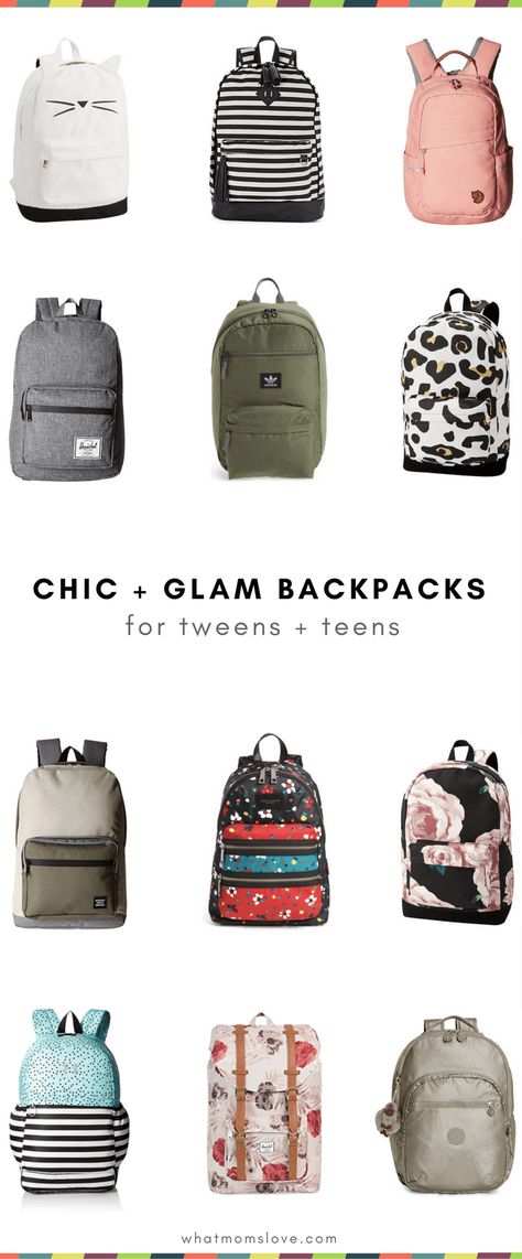 Best Backpacks for Tweens and Teens for Back to School - Chic Glamorous Minimalist Middle School Backpack, Best Backpacks, High School Backpack, Backpack For Teens, Stylish Backpacks, Fabulous Clothes, Tween Outfits, Monogrammed Leather, Cool Backpacks