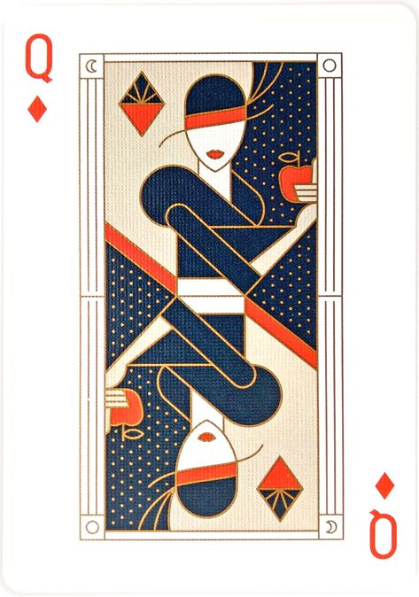 Art Deco Playing Cards, Playing Card Design, Queen Of Diamonds, Play Cards, Playing Cards Art, Playing Cards Design, The Tonight Show, Canvas Drawings, Tonight Show