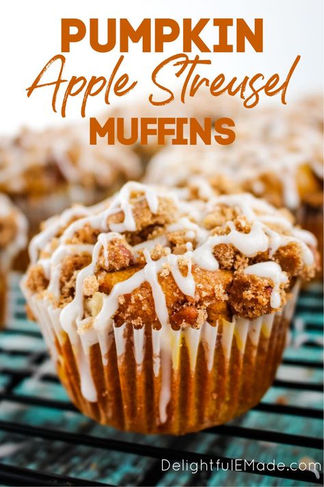 Mabon Traditions, Pumpkin Apple Muffins, Apple Streusel Muffins, Fall Muffins, Pumpkin Streusel, Pumpkin Streusel Muffins, Pumpkin Muffins Easy, Apple Streusel, Pumpkin Muffin Recipes