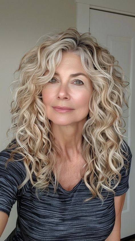 "Unleash Your Inner Goddess: Master the Art of Long curly hair, Luscious Curls! Effortless Glamour Awaits! Get Ready to Slay. Natural Curly Hairstyles For Women Over 50, Long Hair Over 50 Older Women, Kort Bob, 50 Hairstyles, Natural Curly Hair Cuts, Medium Length Curly Hair, Curly Hair Photos, Chocolate Oats, Hairstyles For Women Over 50