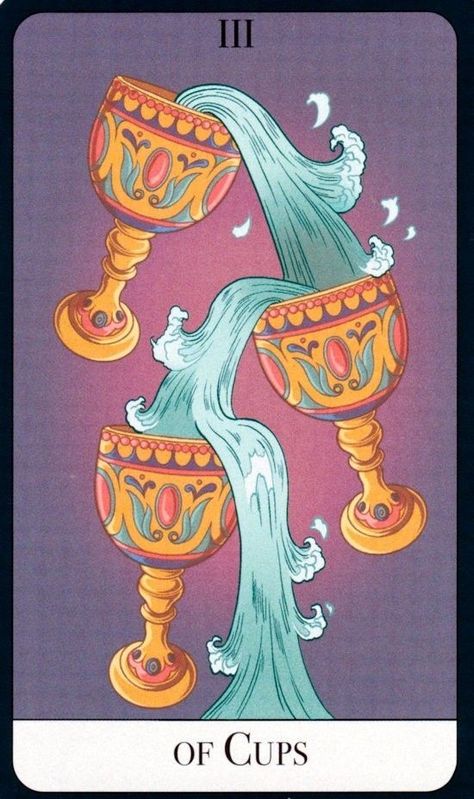 3 Of Cups, Three Of Cups, Diy Tarot Cards, Cup Tattoo, Tarot Tattoo, Cups Tarot, Online Tarot, Tarot Cards Art, Fantasy Aesthetic