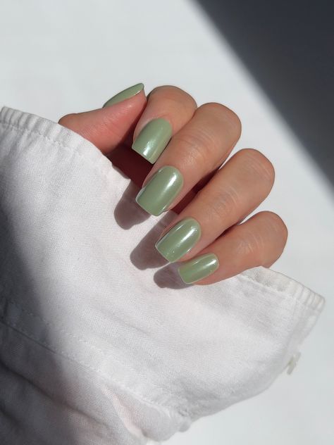 sage chrome short press on nails fall nails best press ons Sage Chrome Nails, Sage Green Chrome Nails, Sage Nails, Fall Press On Nails, Nail Colors Winter, Green Chrome, Red Fall, Dipped Nails, Nail Sizes