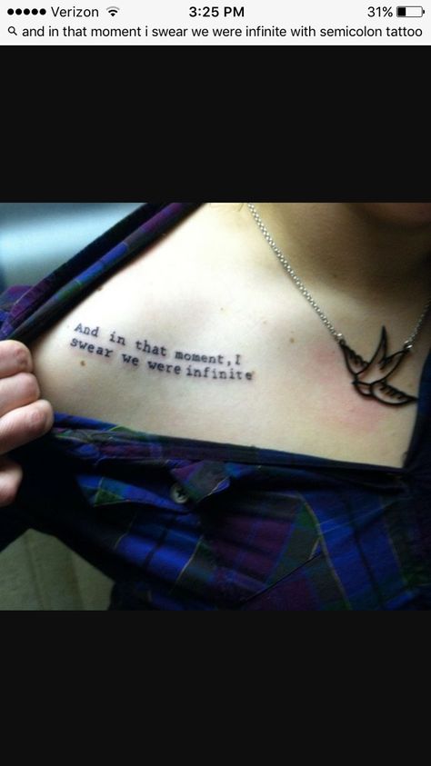 Tattoo Quotes From Movies, Tpobaw Tattoos, Pobawf Tattoo, Tpobawf Tattoo, Tattoo Movie Quotes, Meaningful Chest Tattoos, Perks Of Being A Wallflower Tattoo, Wallflower Tattoo, Movie Quote Tattoos