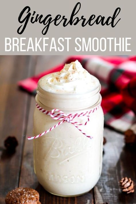 Gingerbread Breakfast SmoothieThis Gingerbread Breakfast Smoothie is not only full of all the holiday feels, it’s also insanely good for you. Can be made with pea protein powder or any other vegan protein powder or collagen vital proteins #breakfast #christmas #vegan Christmas Protein Shake, Christmas Smoothie Recipes, Gingerbread Breakfast, Christmas Smoothie, Protien Shake Recipes, Gingerbread Smoothie, Holiday Smoothies, Christmas Smoothies, Winter Smoothies