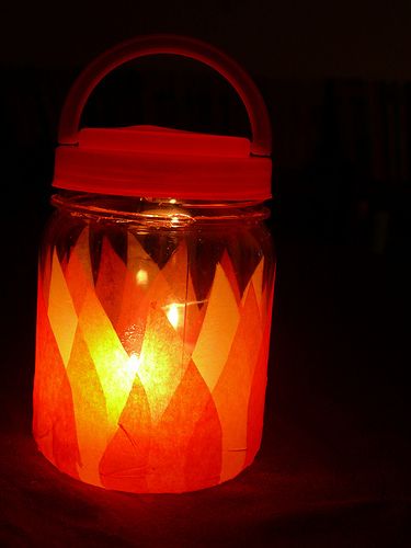 P1430899 | Kid's camping lantern : www.herewearetogether.com… | Flickr Camping Classroom, Indoor Camping, Lantern Craft, Battery Operated Tea Lights, Camping Lantern, Vbs Crafts, Camping Party, Camping Lanterns, Pentecost