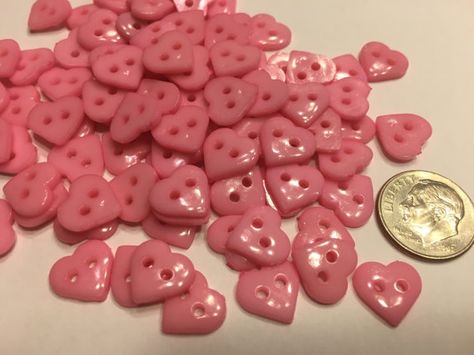 10 small pink heart buttons, 11 mm (B11) Give Me A Break, Heart Button, Clay Art Projects, Easy Diy Crafts, Diy Clay, Sewing Inspiration, Pink Heart, Clay Crafts, Color Combos