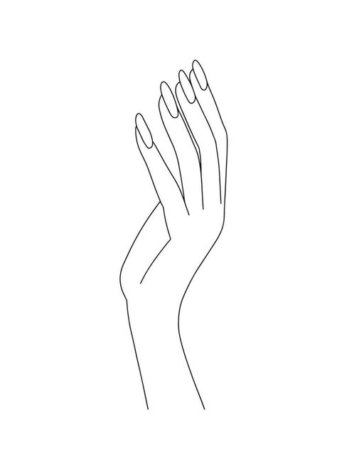 Vector woman hand sketch with manicure. Beautiful woman hand with nails illustration Nails Sketch, Nails Drawing Sketch, Different Nail Shapes, Nail Drawing, Hand Sketch, Nail Shapes, Aesthetic Girl, Nail Tips, Fashion Drawing