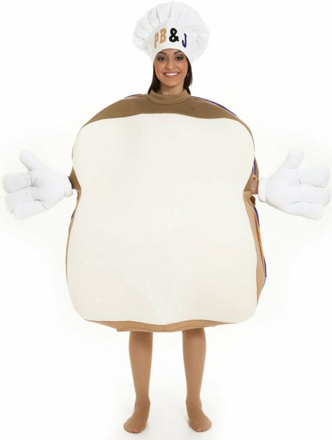 Peanut Butter & Jelly Sandwich Adult Costume Costumes Beginning With P, Sandwich Costume, Peanut Butter Jelly Sandwich, Make A Sandwich, Pb And J, Peanut Butter And Jelly Sandwich, Jelly Sandwich, Crazy Costumes, Halloween Coustumes