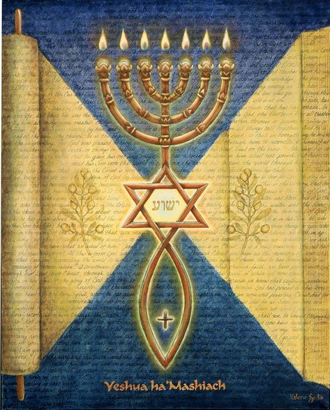 messianic jewish symbol | Torah: The Way, The Truth, and The Life Bon Sabbat, Messianic Judaism, Messianic Jewish, Jewish Symbols, Yom Kippur, Pictures Of Jesus Christ, Hanukkah Menorah, Jesus Images, Jewish Art