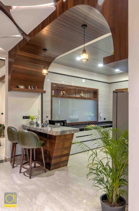 Modern Bungalow Kitchen Design, Kitchen Partition Design, Bungalow Interior Design, Bungalow Interior, Wallpaper Kitchen, Kitchen Interior Design Decor, Bungalow Design, Living Room Partition Design, Kitchen Interior Design Modern