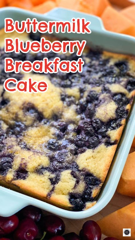 Bursting with fresh Oregon blueberries, this Buttermilk Blueberry Breakfast Cake is moist and soft. Optional to use frozen blueberries. Blueberry Buttermilk Breakfast Cake, Buttermilk Blueberry, Breakfast Cake Recipes, Breakfast Coffee Cake, Blueberry Breakfast Cake, Buttermilk Cake, Blueberry Breakfast, Breakfast At Tiffany's, Coffee Dessert