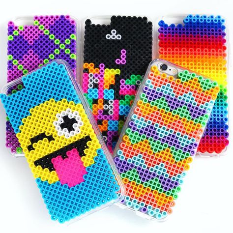 Phone Cases Perler Beads by karenkavett Diy Phone Cases, Perler Bead Designs, Perler Beads Ideas, Easy Perler Bead Patterns, Art Perle, Hama Bead, Diy Perler Bead Crafts, Motifs Perler, Diy Iphone Case