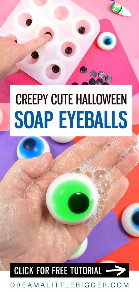 Make some creepy cute Halloween soaps. Easy enough for beginners and so much fun! Halloween Soap Recipes, Halloween Soap Ideas, Halloween Crafts For Adults, Quick Halloween Crafts, Creepy Cute Halloween, Diy Projects For Adults, Halloween Bath, Halloween Crafts To Sell, Halloween Soap