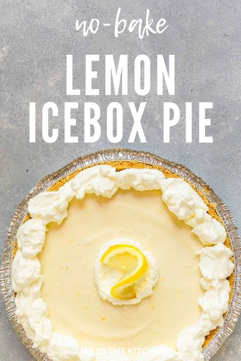 Easy Lemon Icebox Pie, Lemon Icebox Pie, Lemon Pie Recipe, Icebox Pie, Lemon Bar, Southern Desserts, Lemon Dessert Recipes, Eagle Brand, Baked Dessert Recipes