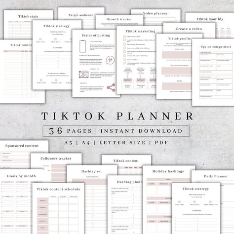 Digital Tiktok Planner | Tiktok Marketing Trends Plan | Social Media Tracker | Business Planner | Tiktok Tracker Printable | Content Planner monthlyplanner #horizontalplanner. Tiktok Planner, Business Daily Planner, Business Planner Printables, Goal Planner Free, House Management, Online Business Planner, Social Media Tracker, Daily Planner Printables Free, Tiktok Marketing