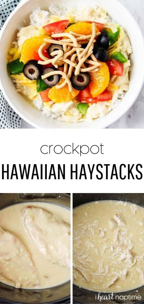 Haystack Chicken Recipe, Hawaiian Hey Stacks, Hawaiian Haystacks Recipe, Chicken Haystacks Recipe Crock Pot, Hawaiian Haystack Recipe Crockpot, Hawaiian Haystacks Crockpot, Hawaiian Hay Stacks, Crock Pot Hawaiian Haystacks, Slow Cooker Hawaiian Haystacks