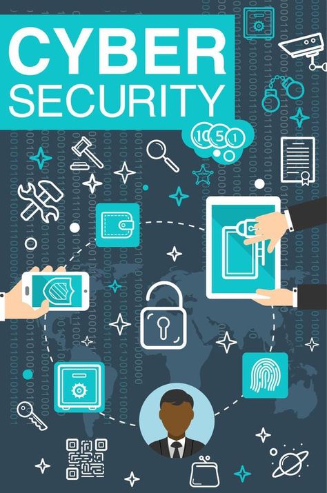 Vector poster of online cyber security Cybersecurity Poster, Internet Poster, Disney Desktop Wallpaper, Cloud Migration, Technology Poster, Job Poster, Security Guard Services, Technology Posters, Password Security