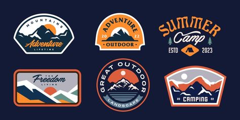 Summer Camp Logo, Camp Logo, Stamps Stickers, Mountain Summer, Mountain Adventure, Book Festival, Vintage Outdoor, Adventure Camping, Logo Sticker